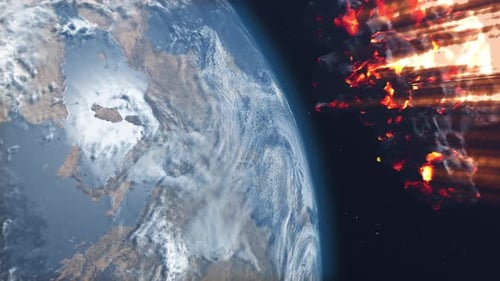 Massive Asteroid meteor Rock Heading planet Earth