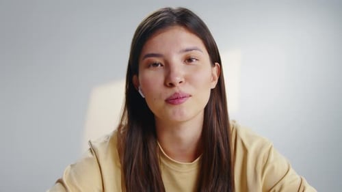 Woman Talk Video Call at Home Webcam Pov View Remote Distance Conference Meeting