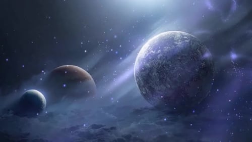 Futuristic Planets in Deep Space Animation