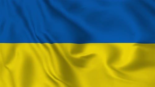 Waving Ukrainian Flag Seamless Loop Background