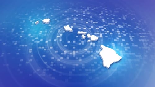 Digital 3D Map Reveal of Hawaiian Islands