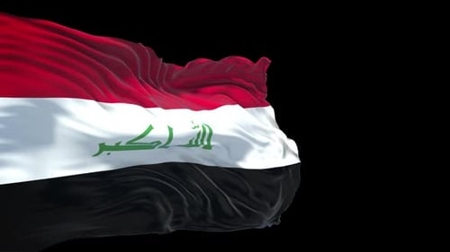 Realistic Waving Flag of Iraq Animation
