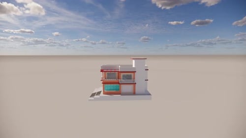 Une petite maison isolée dans le désert