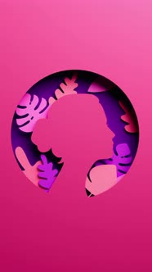 Paper Cut Tropical Leaves Circle Reveal Animation