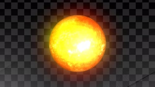 Animated Sun Sphere with Fiery Plasma Effect