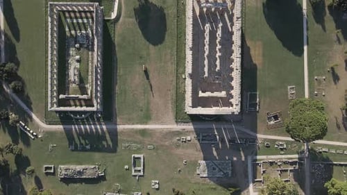 Vue aérienne de Paestum, Salerne, Campanie, Italie.