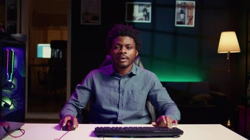 Excited Gamer Feeling Happy After Receiving Winner Screen on PC for Killing All Enemies
