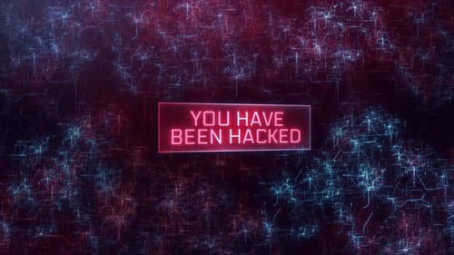 Seu conceito foi hackeado sobre um fundo escuro de redes de computadores - 4K