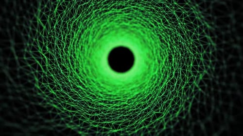 Technology network background animation. Endless digital data matrix tunnel. Network connection