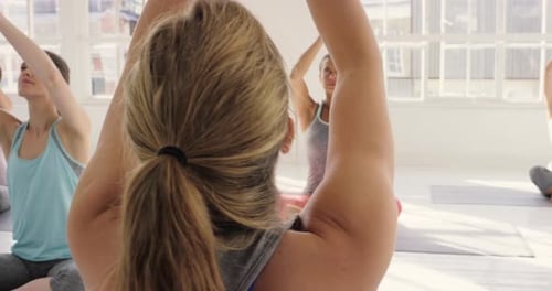 Yoga, women and meditation for wellness, studio and health exercise to relax or workout