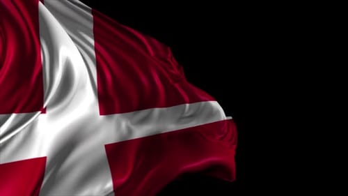 Realistic Waving Flag of Denmark Animation