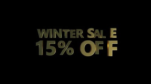 Golden 3D Text Reveal for Winter Sale