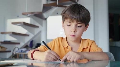 Porträt eines jungen Künstlers, der mit Leidenschaft und Fokus im Skizzenbuch zeichnet