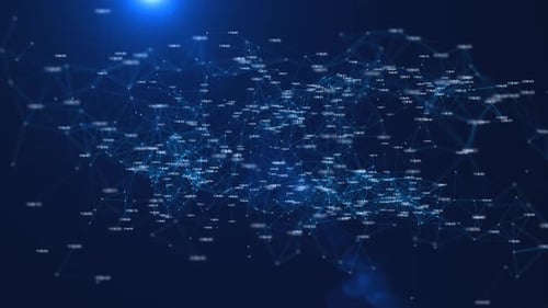 Futuristic Digital Particles Cyberspace Tech Big Data Network Connections Server Hispeed