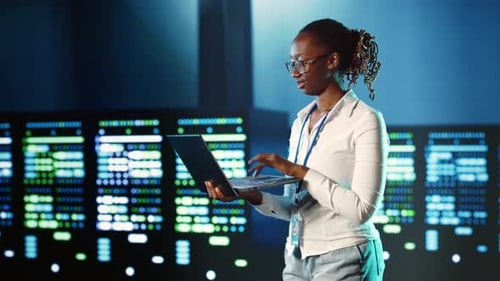 Executive Strolls Through Data Center