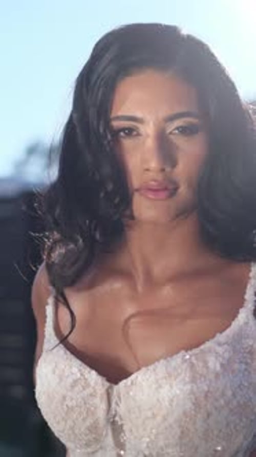 Attractive Woman Posing in an Elegant Dress