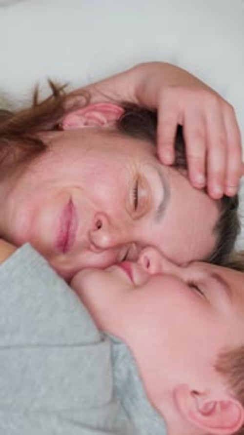 Loving Mother and Child Embrace at Home