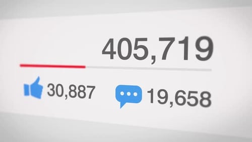 Social Media Views Likes Comments Counter Animation