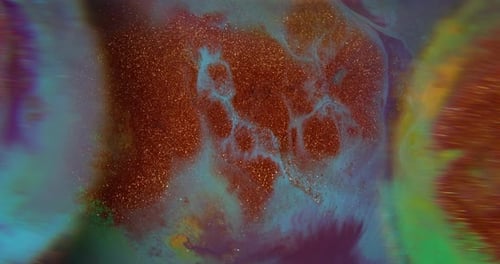 Abstract Background with Blue, Purple, and Gold Sparkles