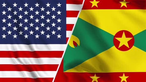 Flaggenschleife der USA und Grenadas