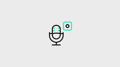 Minimalist Animated Microphone Icon with Recording Toggle