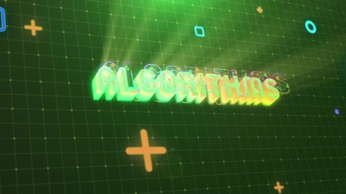 Futuristic Glitch Text Reveal on Digital Grid