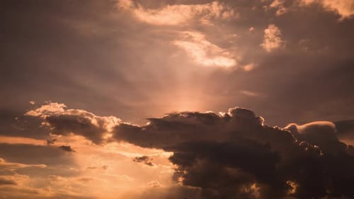 Dramatic Sky and Cloudscape at Golden Sunset