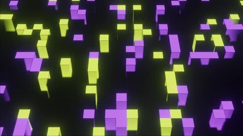 Hellgrüner und lila hypnotischer abstrakter quadratischer Hintergrund Vj Loop In HD