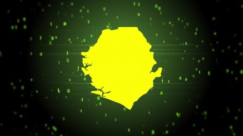 Digital Map Reveal with Futuristic Glitch Technology