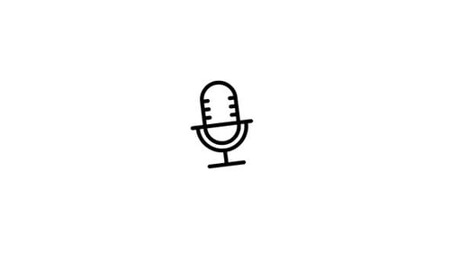 Minimalist Line Art Microphone with Animated Sound Waves
