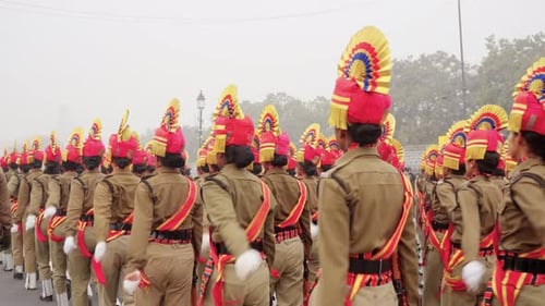 Indian Female BSF Rehearsing For Republic Day Parade