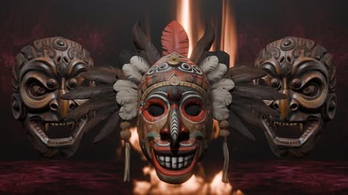 Tribal Masks Cinematic Fire Reveal Opener