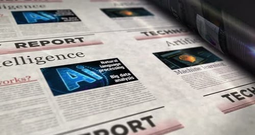 Artificial intelligence neural networks newspaper printing press