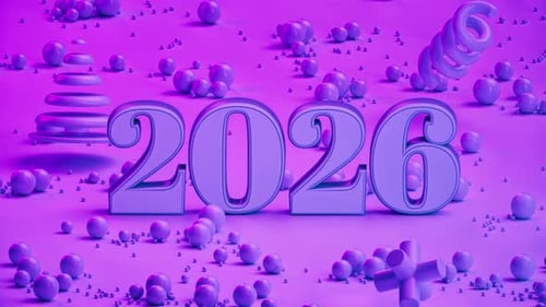 Conceito de cor roxa do símbolo do ano de 2026