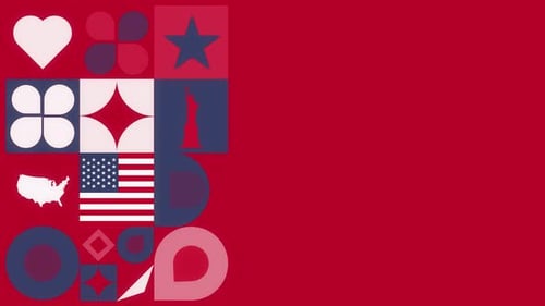 Colorful Geometric Pattern Of Usa Flag Loop Background