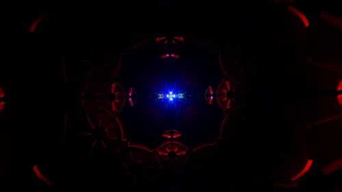 Abstract Neon Geometric Kaleidoscope Tunnel