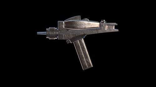 3D Futuristic Sci-Fi Weapon Rotating Animation