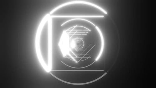 Animation abstraite en tunnel au néon en boucle pour des visuels créatifs