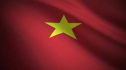 Realistic Waving Vietnam Flag Loop Animation