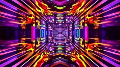 Fond de mouvement futuriste en boucle de tunnel au néon