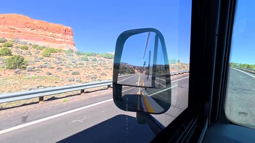 Scenic road trip through arizona desert landscape
