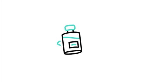 Sketch Style Bottle Animation with Liquid Fill