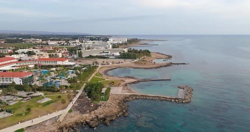 Aerial View of the Cityscape of Paphos Cyprus
