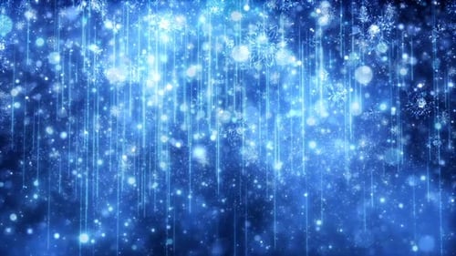 Sparkling Blue Snowflakes Festive Winter Holiday Background