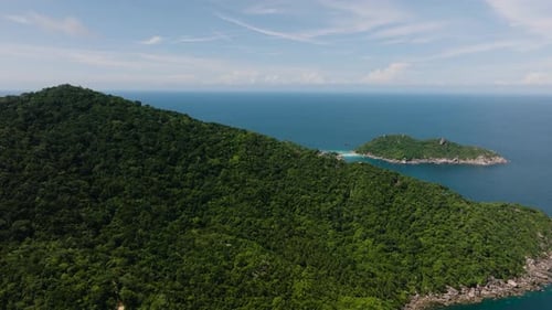 Tropical Island Landscape with Clear Blue Sea Koh Tao Thailand
