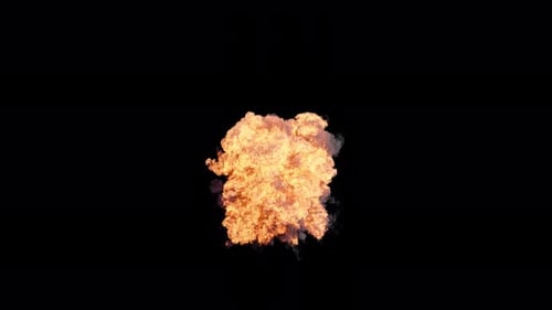 Realistic Fiery Explosion with Smoke Burst Animation