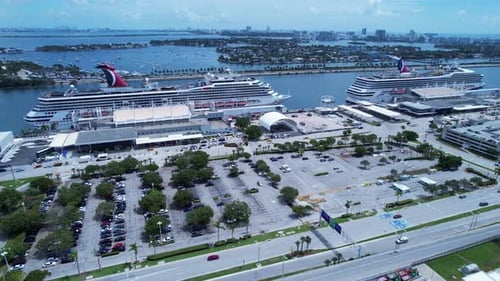 Scenic Cruise Ship at Port Miami at Miami Florida United States.