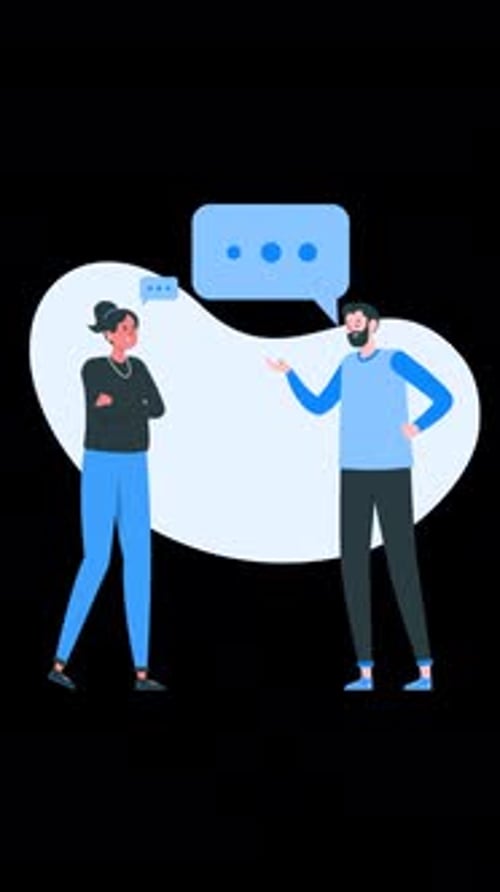 Two Office Workers Talking Among Themselves About The Project On Vertical On Alpha Channel