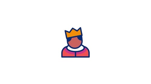 Animated Flat Design Royal Person Icon