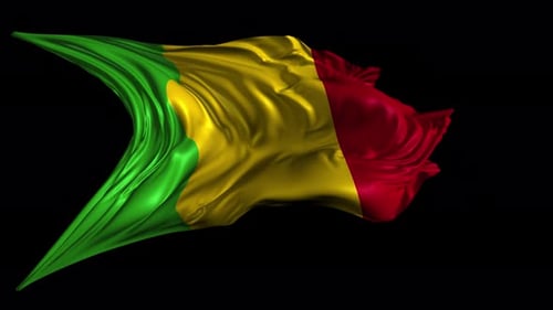 Realistic Waving Mali Flag with Alpha Channel